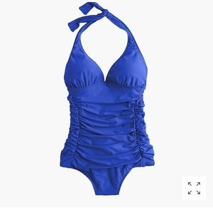 J. Crew Ruched Halter One-Piece Swimsuit